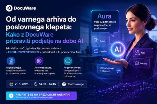 Od varnega arhiva do poslovnega klepeta: Kako z DocuWare pripraviti podjetje na dobo AI